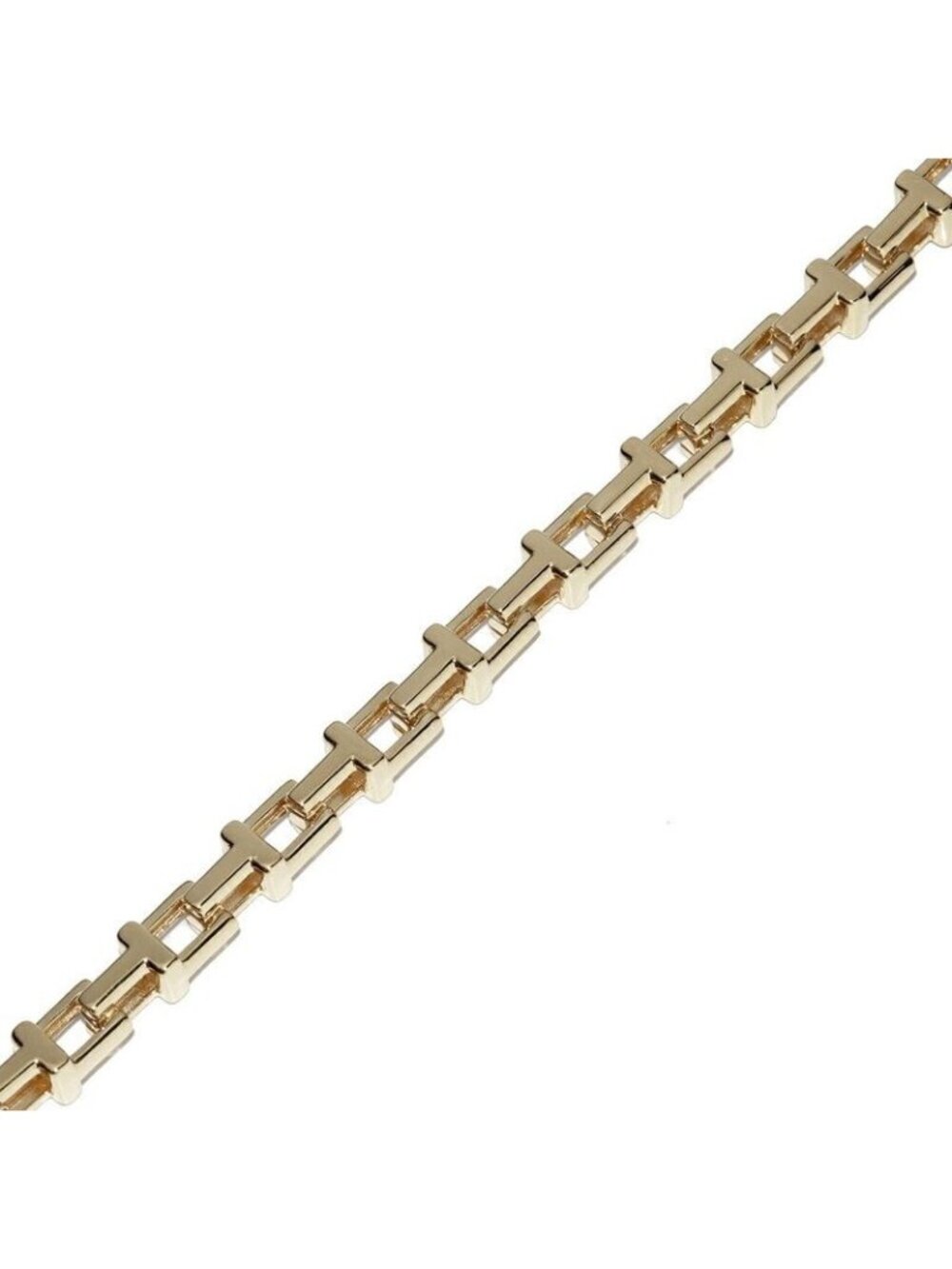 Tiffany & Co Bracelet 18K Yellow Gold T Chain 7 mm Width